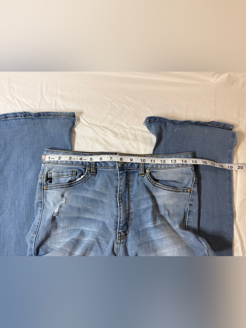 KanCan Two-Tone Light Blue Flare Jeans - Picture 5 of 6